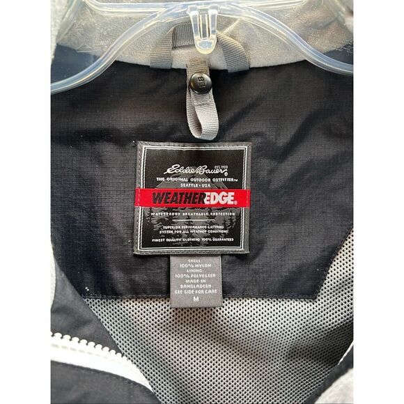 Eddie Bauer WeatherEdge Waterproof Hooded Jacket Women’s M Black White - Picture 4 of 11